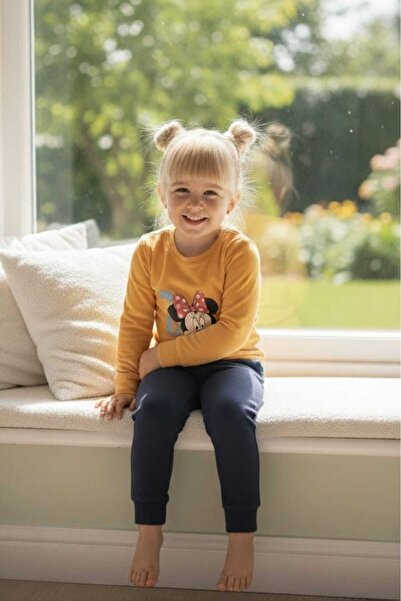 Sude HOMEWEAR Devojačka žuta Minnie Mouse sa uzorkom pidžame sa dugim rukavima