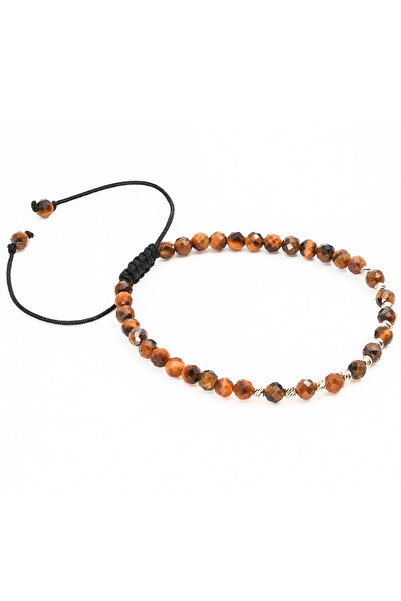 MANAVA Bracelet with 10 14k Gold balls and faceted tiger eye spheres