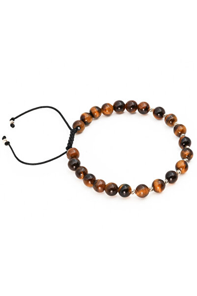 MANAVA Bracelet with 12 14k Gold balls and tiger's eye