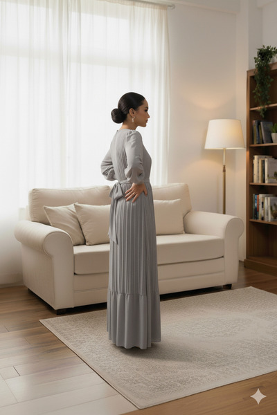 STYLE NİŞANTAŞI Chiffon Pleated Dress