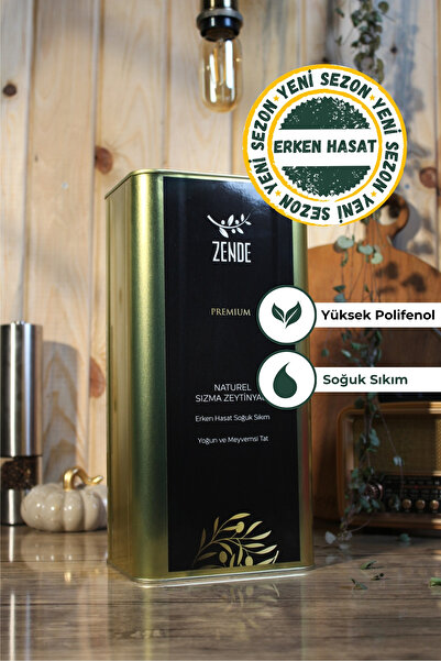 ZENDE Premium Yüksek Polifenol 5 Lt Erken Hasat Soğuk Sıkım Natürel Sızma Zey...