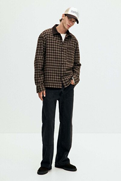H&M Loose Fit Cropped flannel shirt