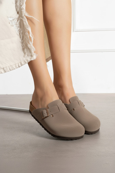 Bermody شبشب بوسطن اليومي من إيليزا للنساء، مصنوع من جلد المنك، مريح، بنعل من الفلين، مناسب للاستخدام اليومي