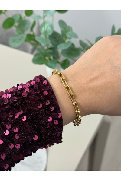 MAC CENTER Tfany Model Gold Color Stainless Steel Women Bracelet-Women's Bracelet- Bracelet