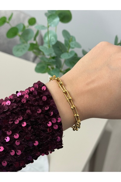 MAC CENTER Tfany Model Gold Color Stainless Steel Women Bracelet-Women's Bracelet- Bracelet