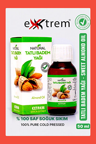 Extrem %100 Saf Soğuk Sıkım Tatlı Badem Yağı 50 ml