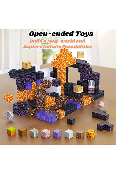Beauenty مجموعة مكعبات بناء مغناطيسية من 285 قطعة من بلاط STEM المغناطيسي للأطفال من سن 3 سنوات فما فوق