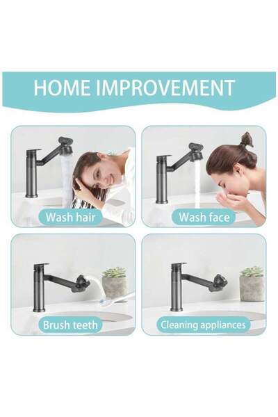 Yelajoy Swivel Faucet,360 Degree w/Big Angle Rotate Spray, Multifunctional,2 Water Mode Robotic Arm Faucet