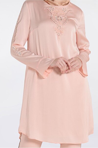 Alvina Guipure and Stone Detailed Tunic 4301