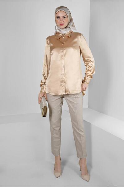 Alvina DÜĞMELİ SATEN BLUZ 43755