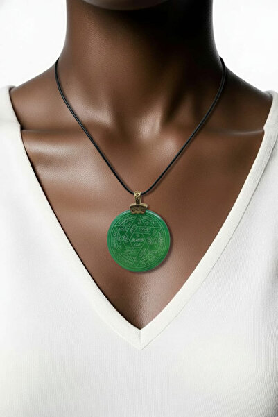 TAKI DERYASI Named Azam Written Solomon Seal Agate Stone Necklace for Protection, Fertility and Spiritual Strength Source