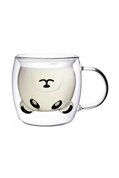 ALTOM DESIGN Panda double-walled mug, thermo glass, 260 ml