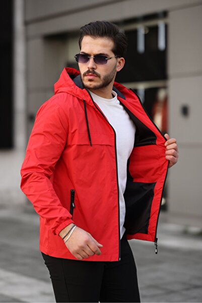 comstar Men's Lined Water Resistant Hooded Raincoat with Pockets