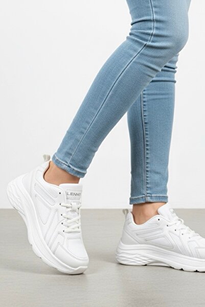 Lennox Unisex White High-Sole Sports Shoes
