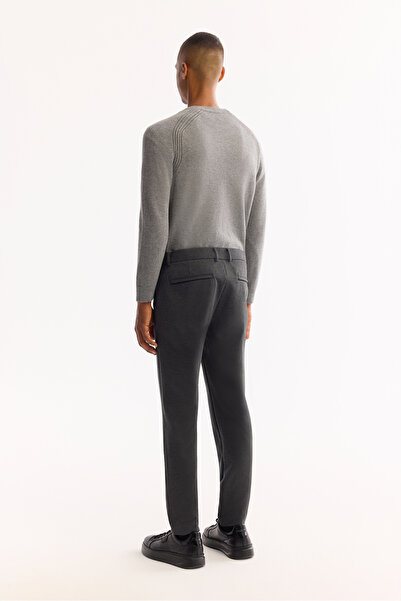 Avva Erkek Antrasit Yanı Lastikli Viskon Karışımlı Slim Fit Chino Pantolon A52Y3053