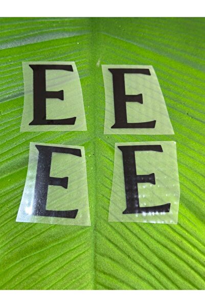 Gönülden Tasarım 5x3 cm 4 bucăți de imprimare prin transfer cu litera E neagră care lipsește cu fier de călcat