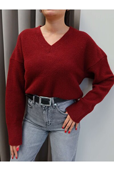 ESRAHELVACI V-Neck Soft Textured Sweater