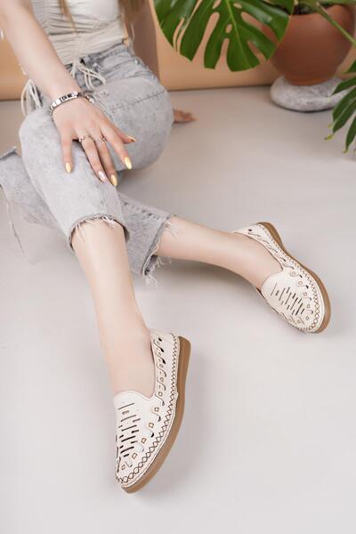 Mammamia D25YA 345 Γυναικεία παπούτσια με διάτρητο γνήσιο δέρμα