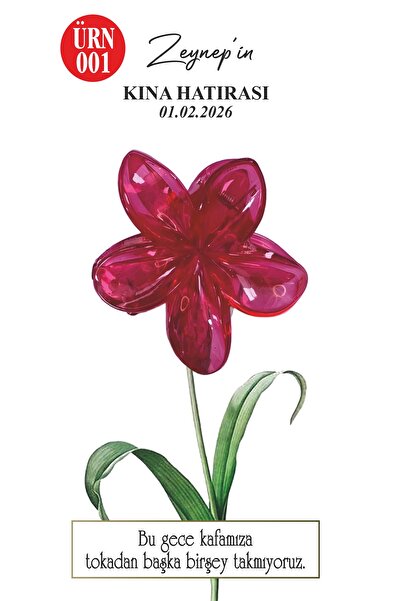 Melodisecil Lotus Toka Kına Nişan Düğün Hediyelik 20 Adet Kişiye Özel