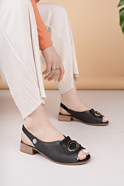 Mammamia D25YS 2720 Çelik Hakiki Deri Kadın Sandalet