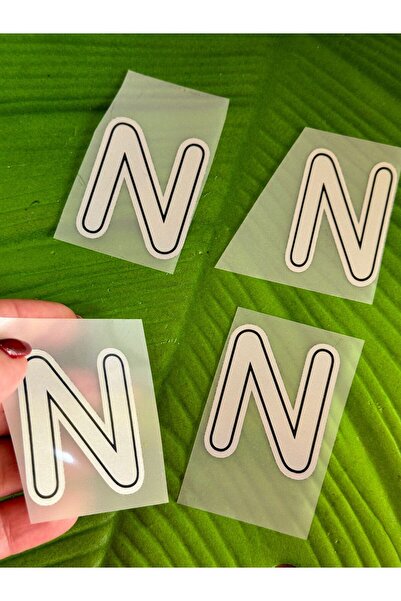 Gönülden Tasarım 4 Adept Litere N lipite cu fier de călcat - Braț imprimat cu transfer gri 5x4 cm