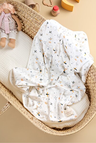 Bondberro غطاء وبطانية متشابكة من القطن بنسبة 100% مزدوجة الجوانب - معتمدة من Oeko-Teks، مقاس 100x85 سم