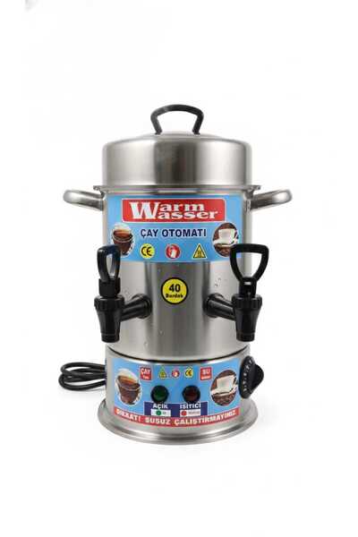 WARM WASSER 40 Bardak Çelik Çay Otomatı & Çay Makinesi - Semaver