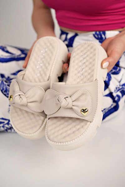 Nesil Shoes Dvm 6600 Beige Women's Slippers - Massage Sole