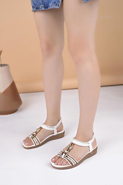 Guja 24Y120 4 White Stone Anatomical Women's Sandals