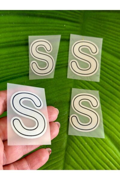 Gönülden Tasarım 5x4 CM Lipire cu fier de călcat - Litera S Imprimată prin transfer Gri Armad