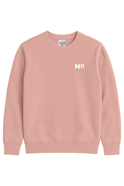 THE WOOW Unisex Basic Long Sleeve Crew Neck No New Best Printed Salmon Sweats...