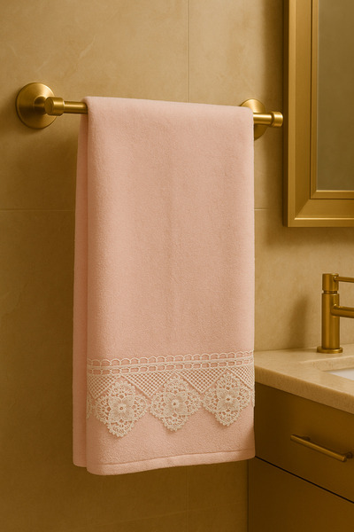 Çeyiz Bahçesi Pulbere de prosop brodat cu ac otoman