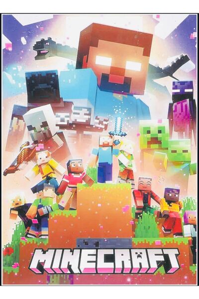 Deniz Oyuncak MINECRAFT BOYAMA KİTABI STICKER HEDİYELİ ARKA KAPAK KESİLEREK M...