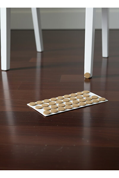 MH MiniHediye Yapışkanlı Mobilya Masa Sandalye Altı Zemin Ayak Koruyucu Kaydırmaz Keçesi 20 Mm (48'Lİ PAKET)