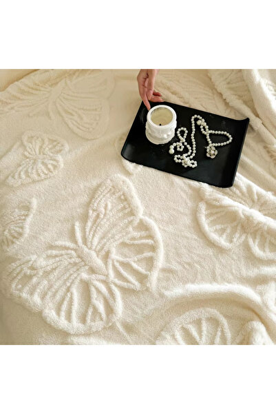 Choice 120x200cm White1pc Butterfly White Flannel Blanket 3D Butterfly Comfortable Warm Bed Sofa Camping