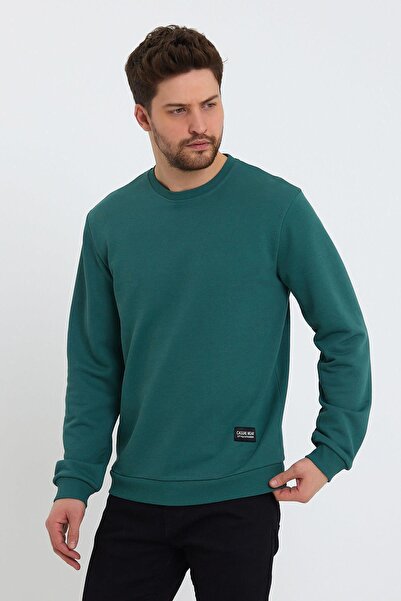 ESPİNA Ανδρικό φούτερ με λαιμόκοψη χαλαρό κανονικό βαμβακερό 3 νήματα