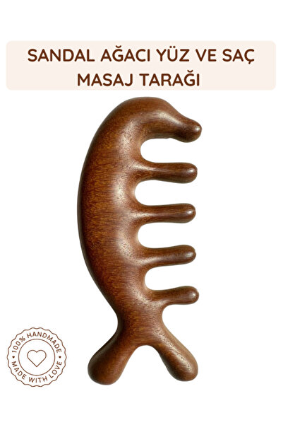 HVM Sandal Ağacı Gua Sha, Masaj Aleti Yüz & El & Tüm Vücut & Saç Bakım No:1