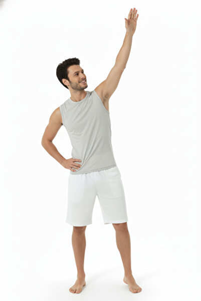 Hmd Gray Zero Sleeve Stretch Fabric Single Jersey Men's Undershirt