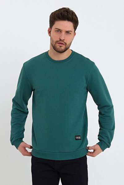 ESPİNA Ανδρικό φούτερ με λαιμόκοψη χαλαρό κανονικό βαμβακερό 3 νήματα