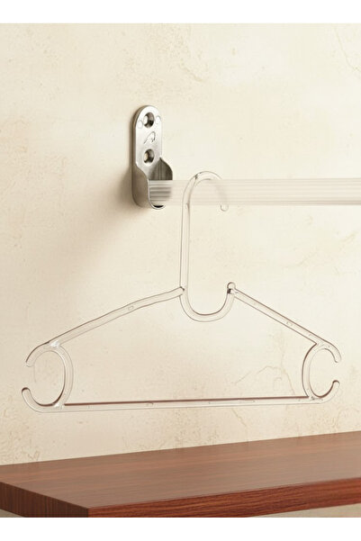 MH MiniHediye Mobilya Boru Askı Flanşı Krom Oval Dolap Içi Elbise Gardırop Askılık Borusu Aparatı Elemanı (2 ADET)