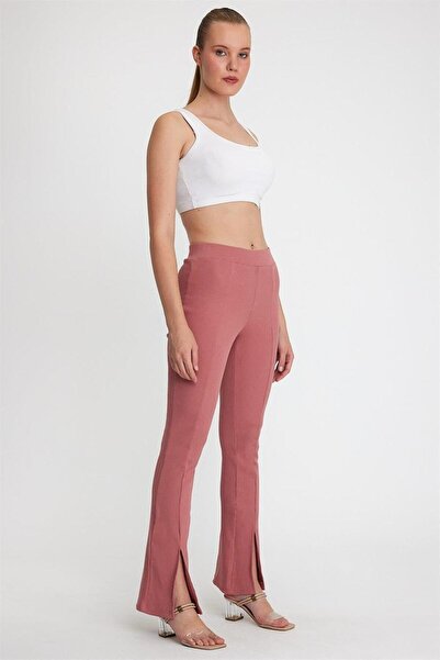 ESPİNA Kadın Kaşkorse Yırtmaçlı Tayt Pantolon Rose