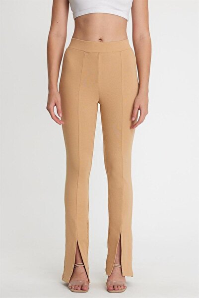 ESPİNA Women's Camisole Slit Leggings Trousers Mink