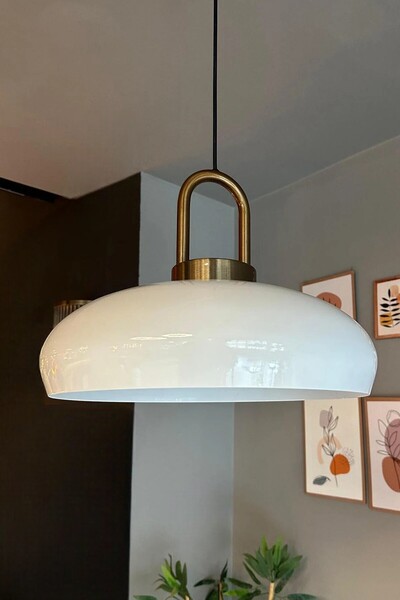 Bamyum Estrela Beyaz Tekli Sarkıt Avize Eskitme Kilit Başlık İç Mekan Aydınlatma Dekoratif Mutfak Hol Cafe