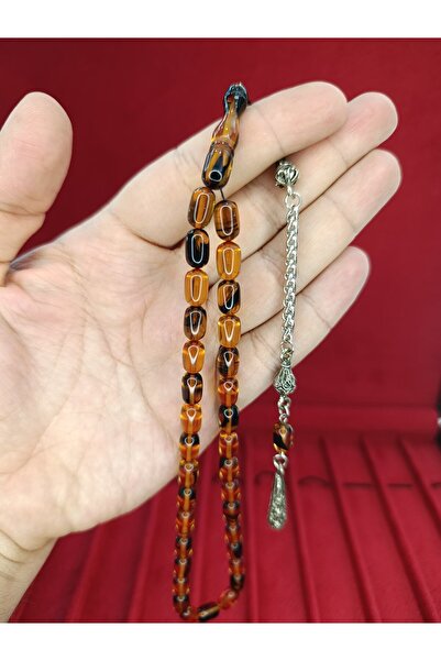 Anemore Collection كبسولة تسبيح من العقيق الناري مقطوعة بألوان مختلطة T-870