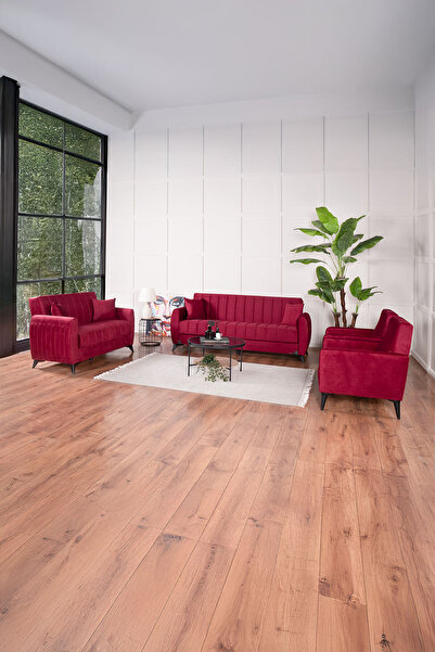 Kilim Mobilya Linda Koltuk Takımı 3 2 B B Bordo