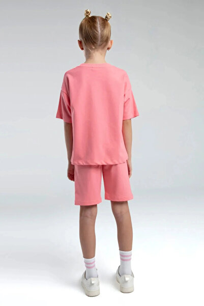 Rolypoly Girl's bermuda set - neon pink