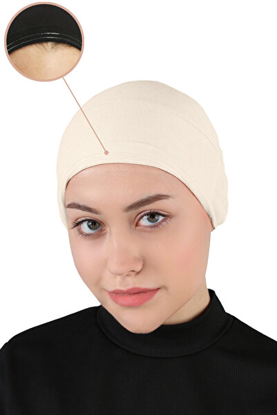 Ecardin Kaymayan Tesettür Bone Silikonlu Kaymaz Bone - ST260 Açık Bej