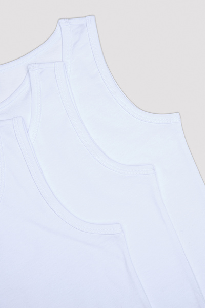 Penti Optical White Boys' W Basic Thick Strap 3-Piece Undershirt