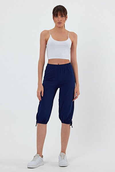 ESPİNA Women's Comfortable Fit Knitted Short Pants Shalwar