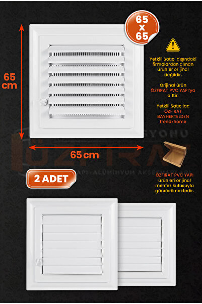 Process Menfez 65x65 Cm Banyo / Wc Havalandırma Menfezi / Plastik Beyaz Renk-...